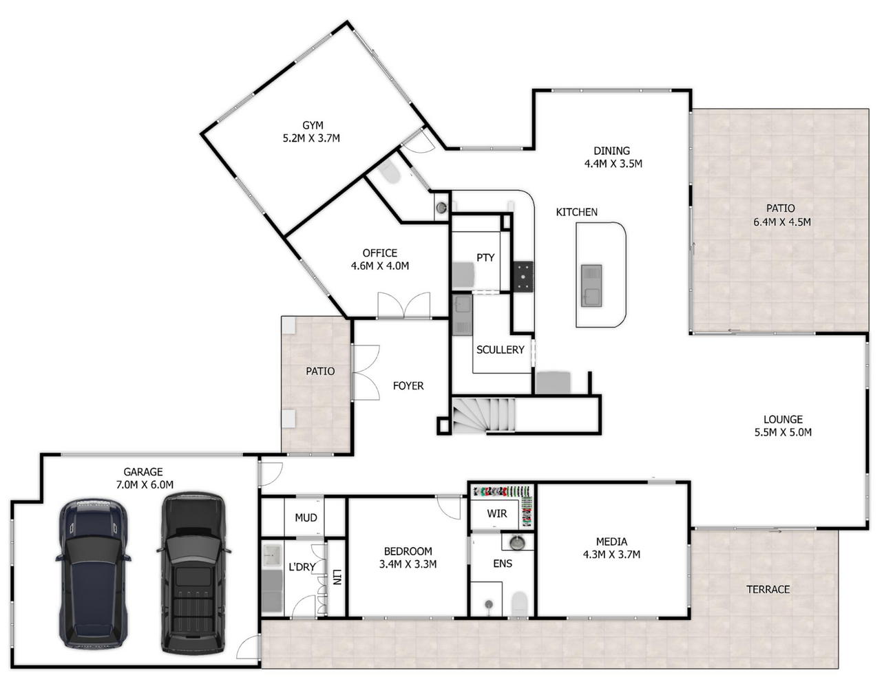 Professional 2D floor plan presentation-ready dimensional annotations custom labeling layout rules brand styling